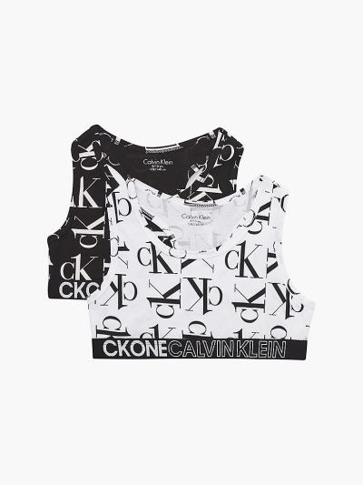Calvin Klein Ruhák HU820485 | Calvin Klein CK One Organic Cotton Lány Bralette Fekete / Fehér